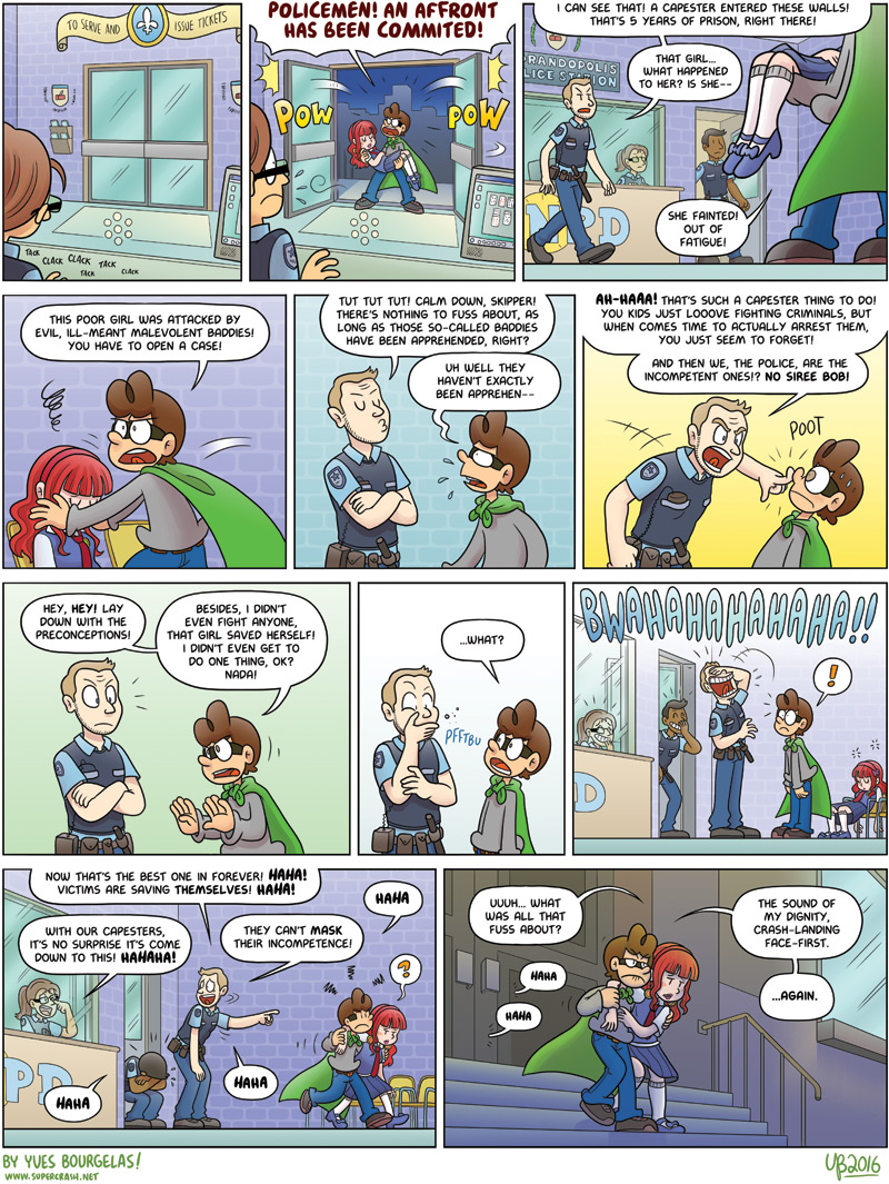 That damn technology, enabling victims to save themselves! What's it gonna be next? Dogs that walk themselves? Water than auto-drinks? Webcomics that update automatically? WHERE WILL IT STOP??